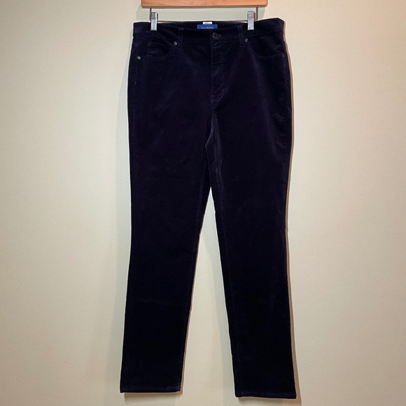 Talbots Pants Size 10  Womens Black Corduroy Stretch High Waist Straight Leg - Picture 1 of 13